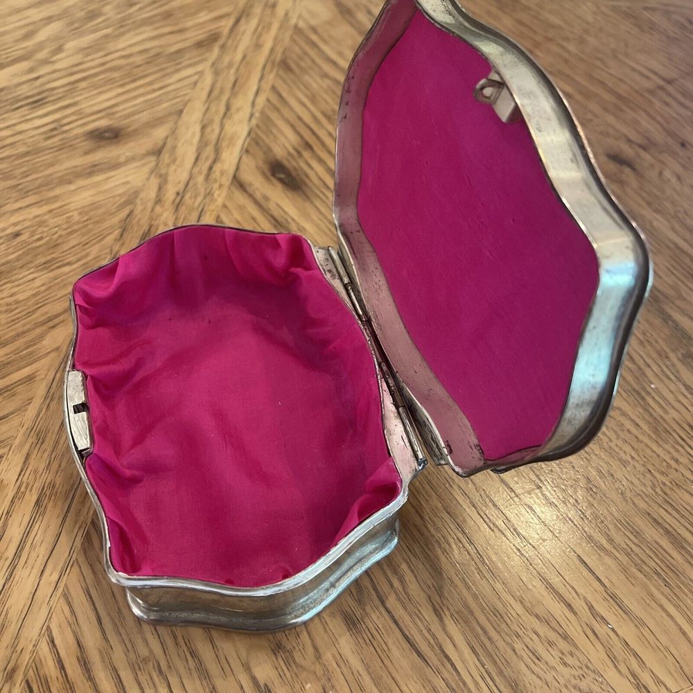 VINTAGE Metal JEWELRY BOX ( MADE IN OCCUPIED JAPAN ) Trinket Jewelry Casket - Picture 3 of 9